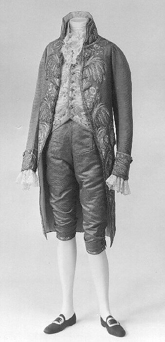 Ensemble, silk, metal thread, French