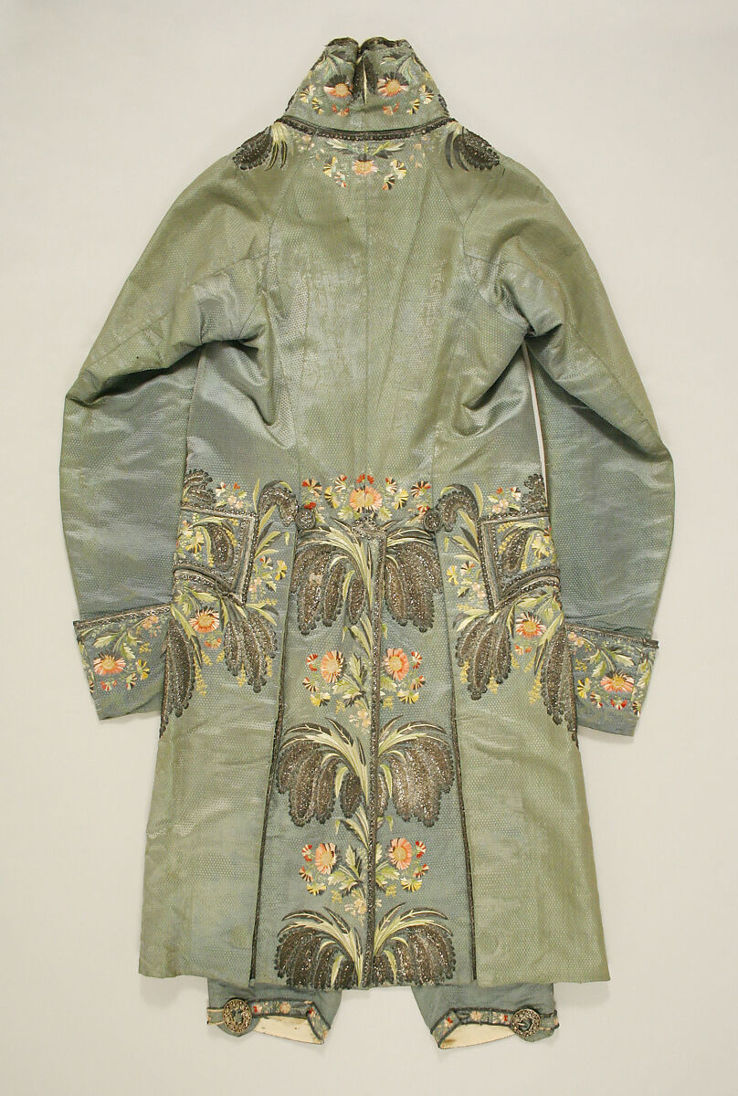 Ensemble, silk, metal thread, French