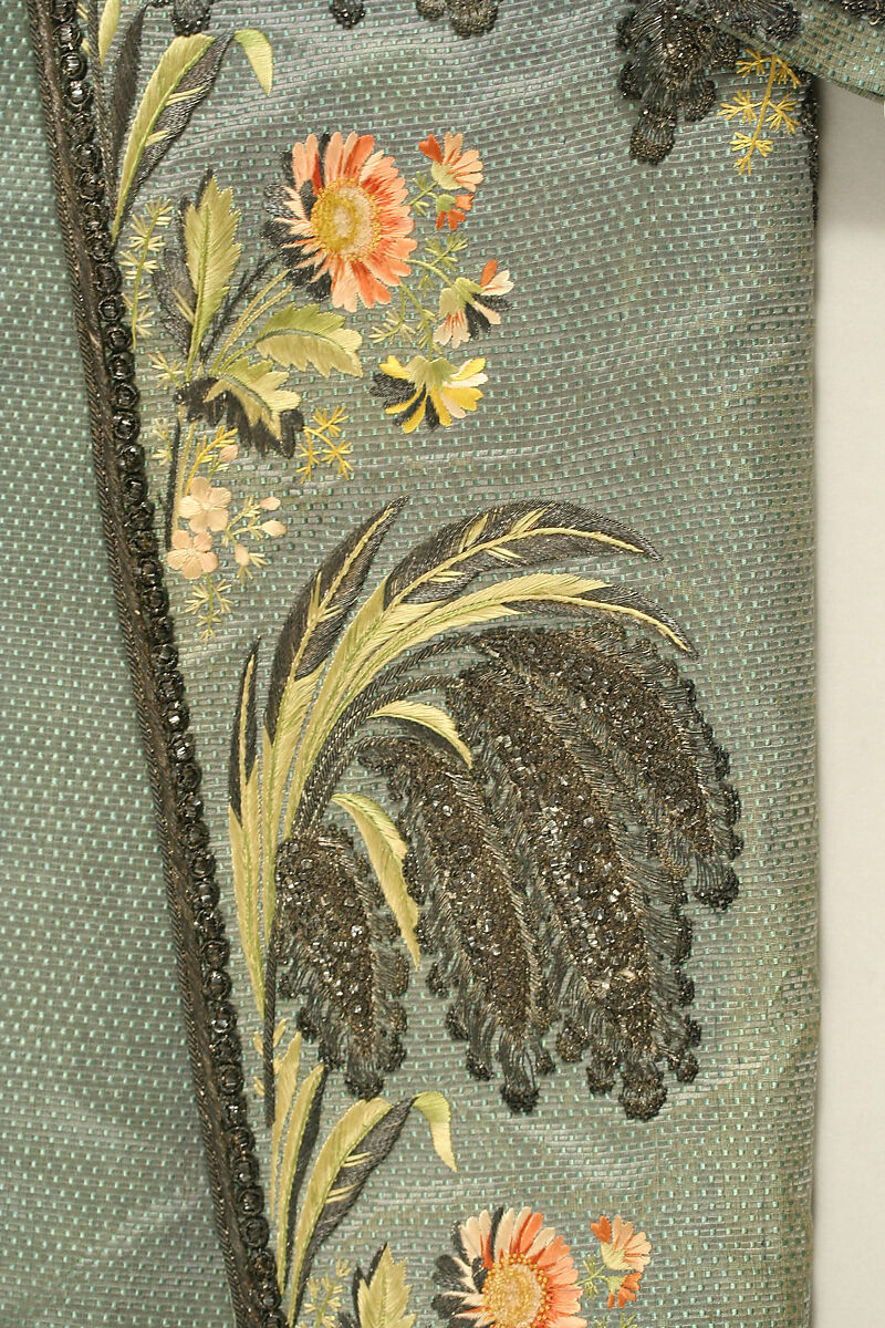 Ensemble, silk, metal thread, French