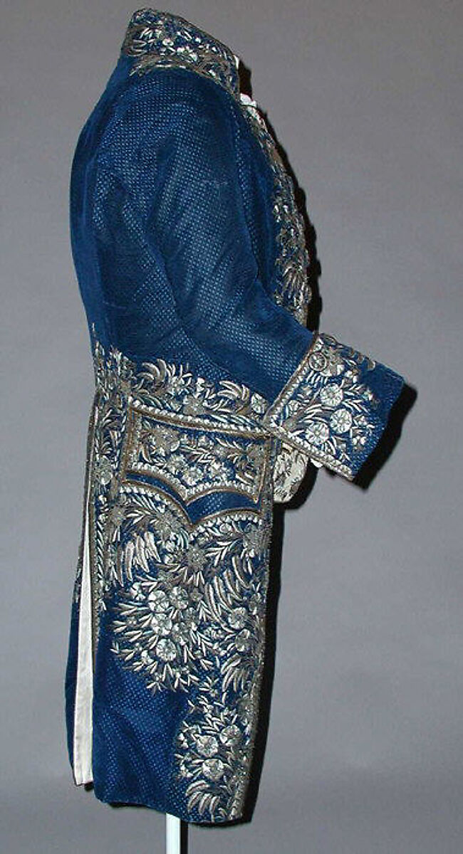 Court suit, silk, metallic thread, paste, French