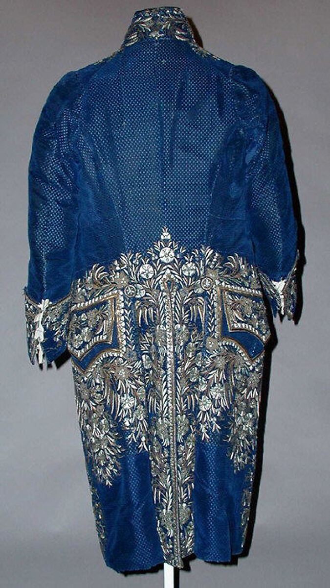 Court suit, silk, metallic thread, paste, French