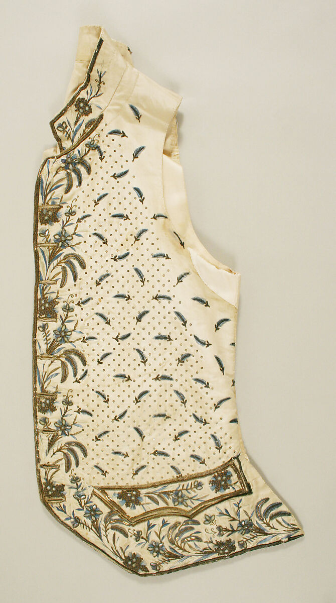 Court suit, silk, metallic thread, paste, French