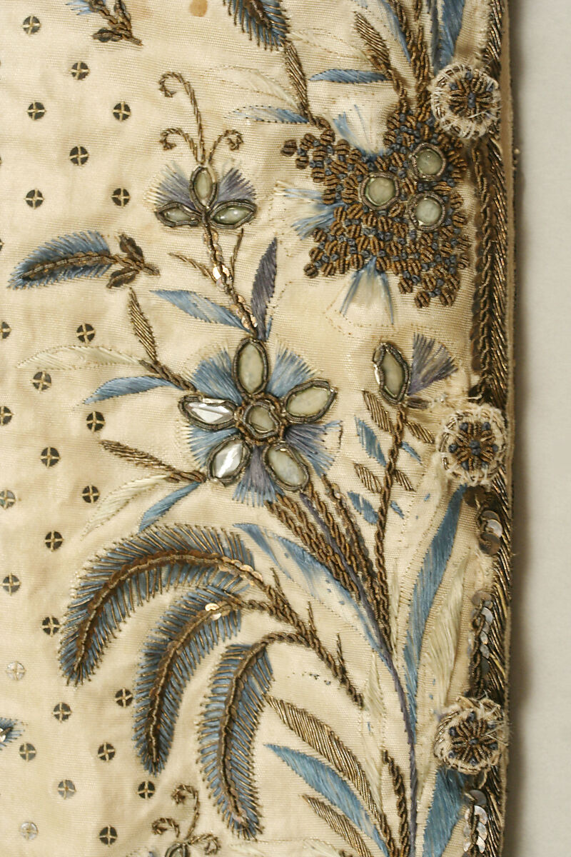 Court suit, silk, metallic thread, paste, French