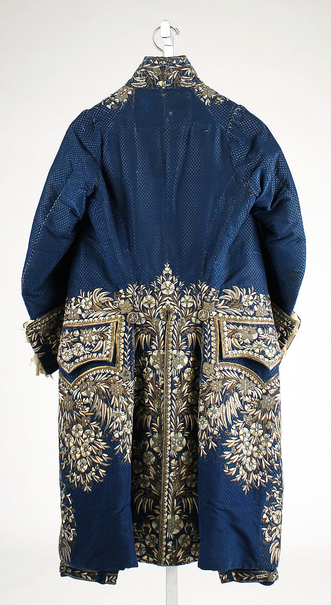 Court suit, silk, metallic thread, paste, French