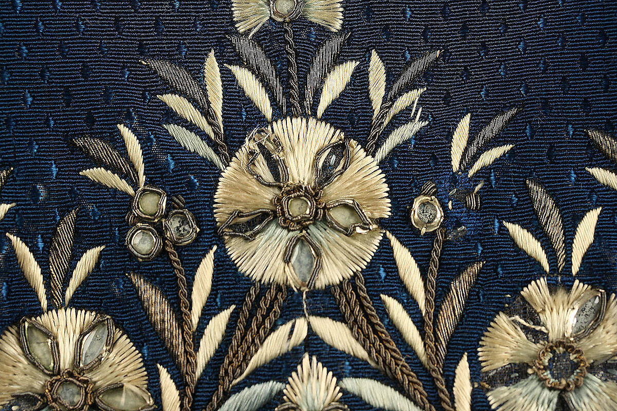 Court suit, silk, metallic thread, paste, French