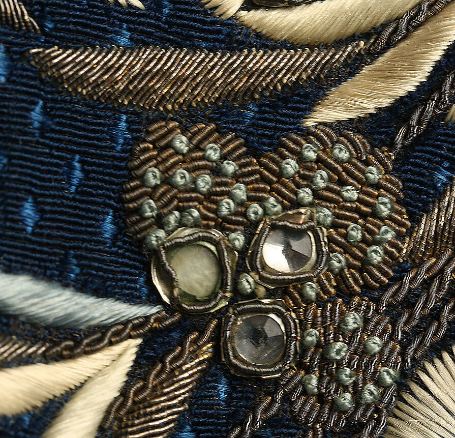 Court suit, silk, metallic thread, paste, French