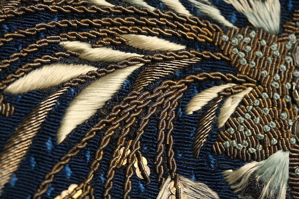 Court suit, silk, metallic thread, paste, French