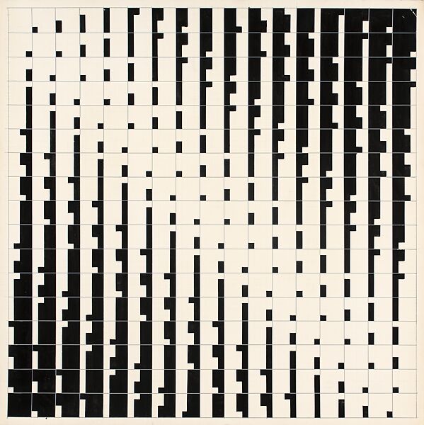 Quantitative Sequences, Julio Le Parc (Argentine, born Mendoza, 1928), Black ink and opaque watercolor with graphite on board 