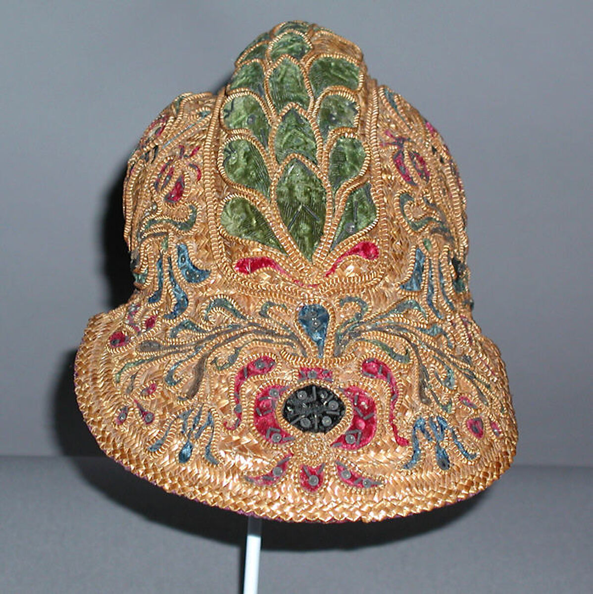 Helmet, straw, metal, silk, Spanish