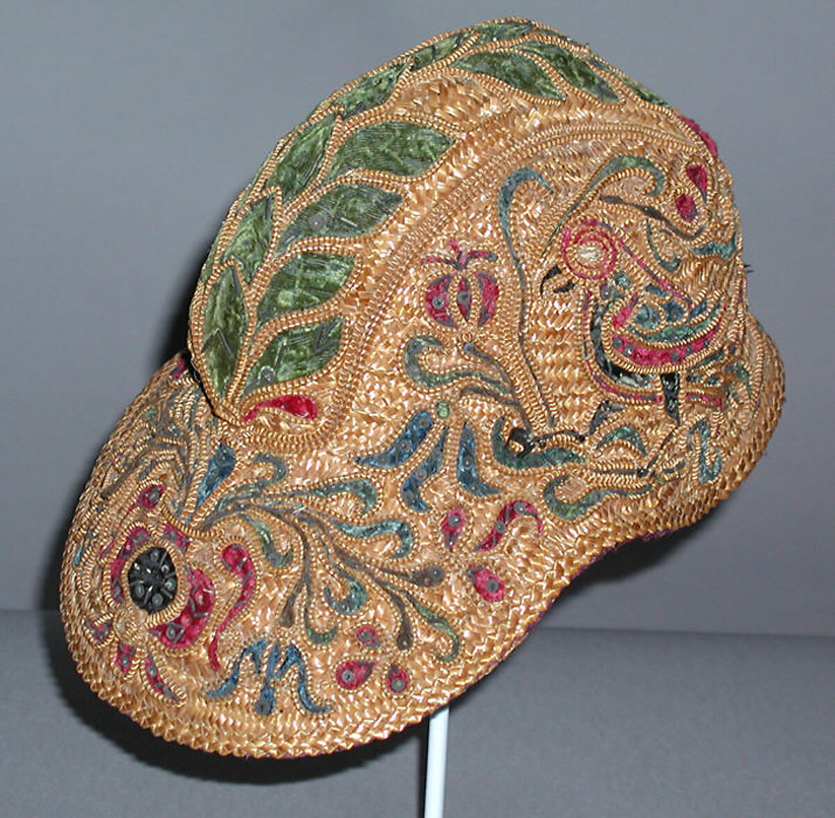 Helmet, straw, metal, silk, Spanish