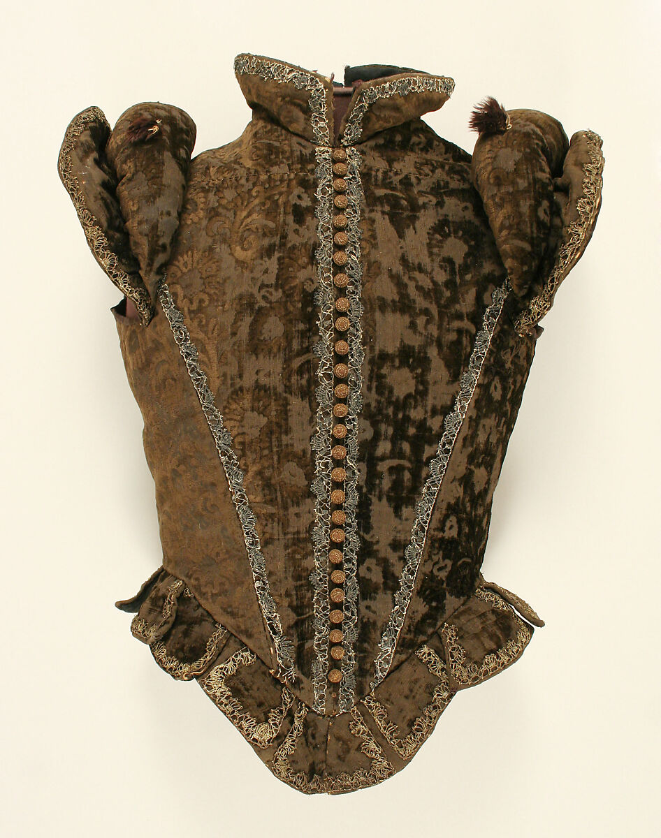 Jerkin, silk, metal thread, European