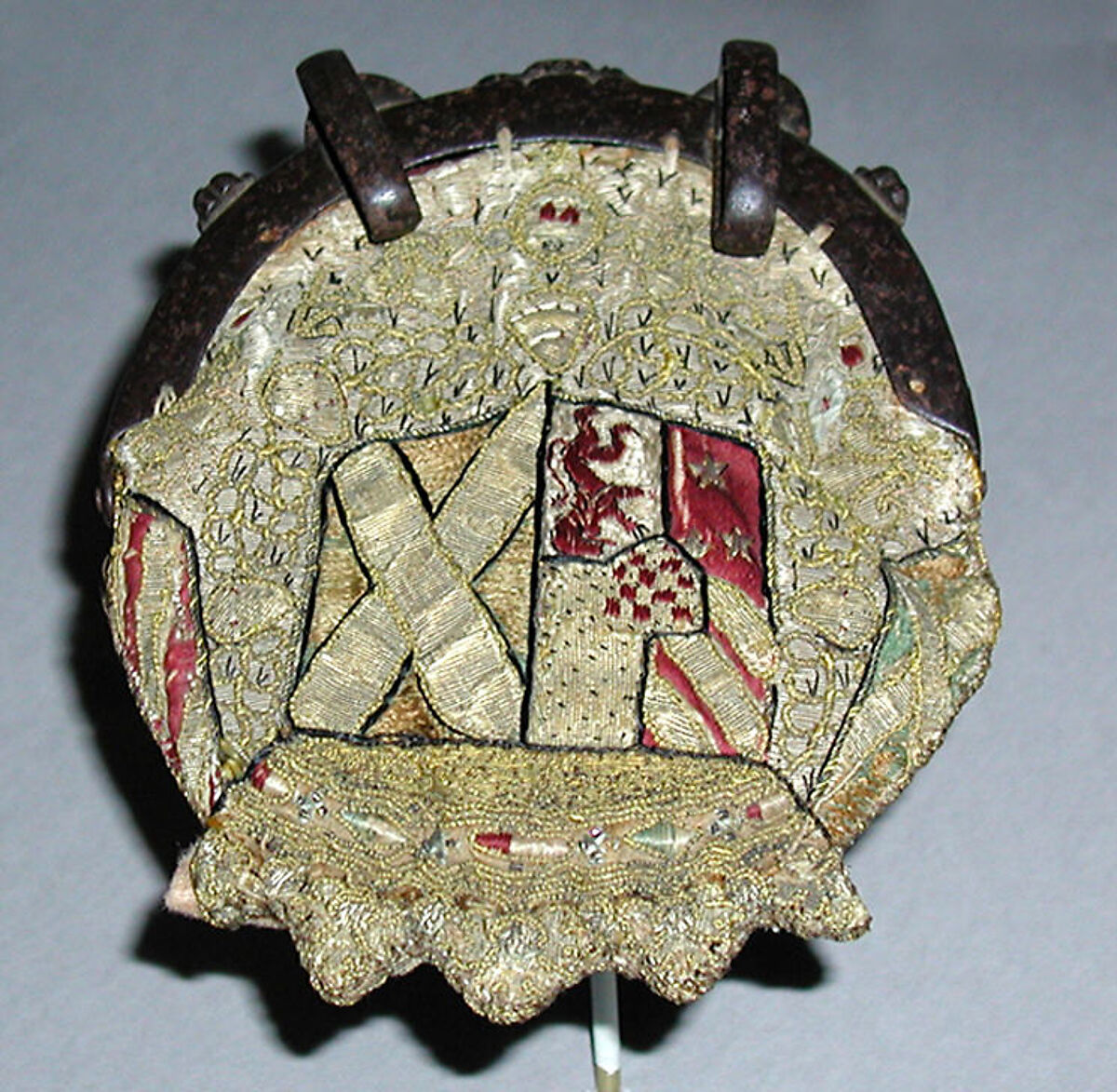 Purse, iron, linen, silk, metal, paper, European