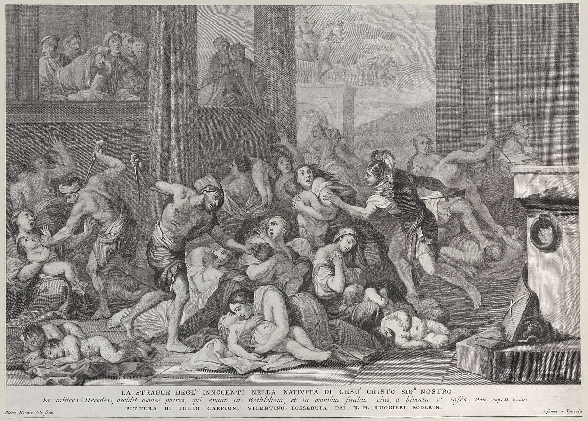 The Massacre of the Innocents, Pietro Monaco (Italian, Belluno 1707–1772 Venice), Etching and engraving 