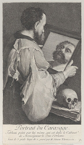 Portrait of Caravaggio, turned to the right and looking at his reflection in a mirror