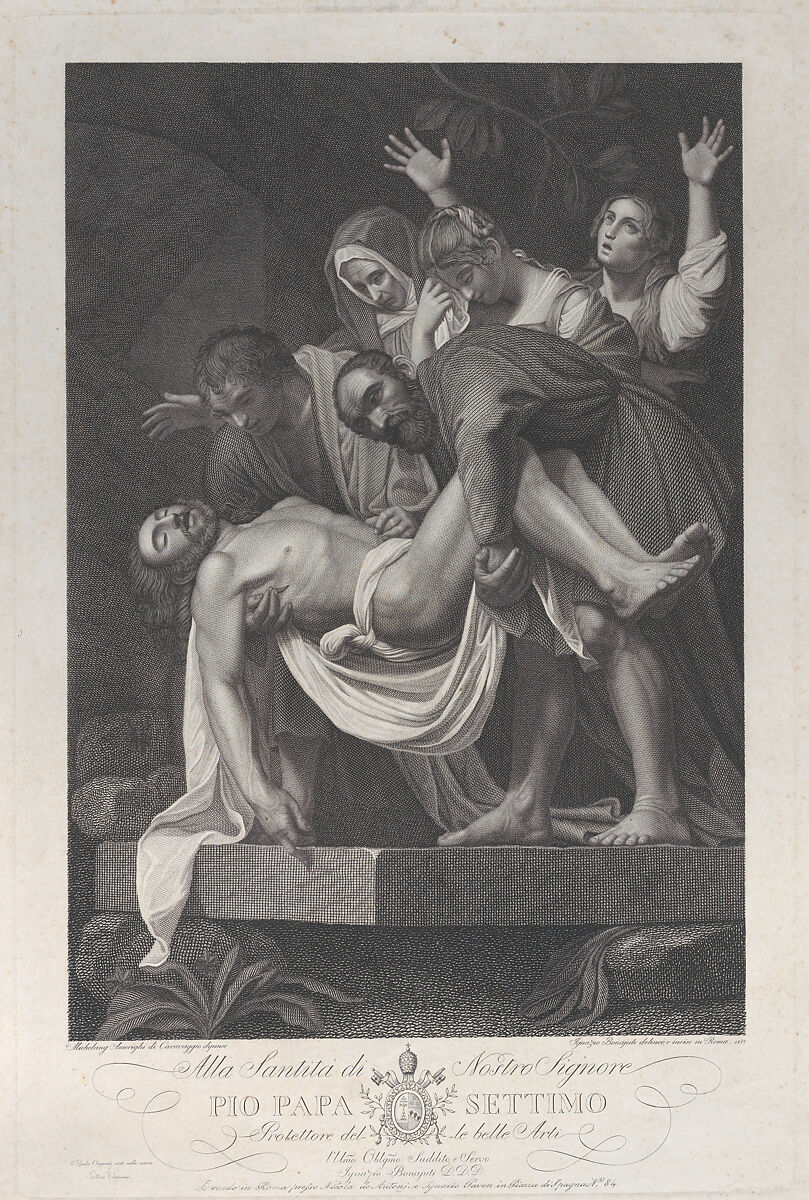 The Entombment of Christ, Ignazio Bonajuti (Italian, active 1817–29), Engraving 