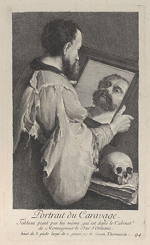 Portrait of Caravaggio, turned to the right and looking at his reflection in a mirror