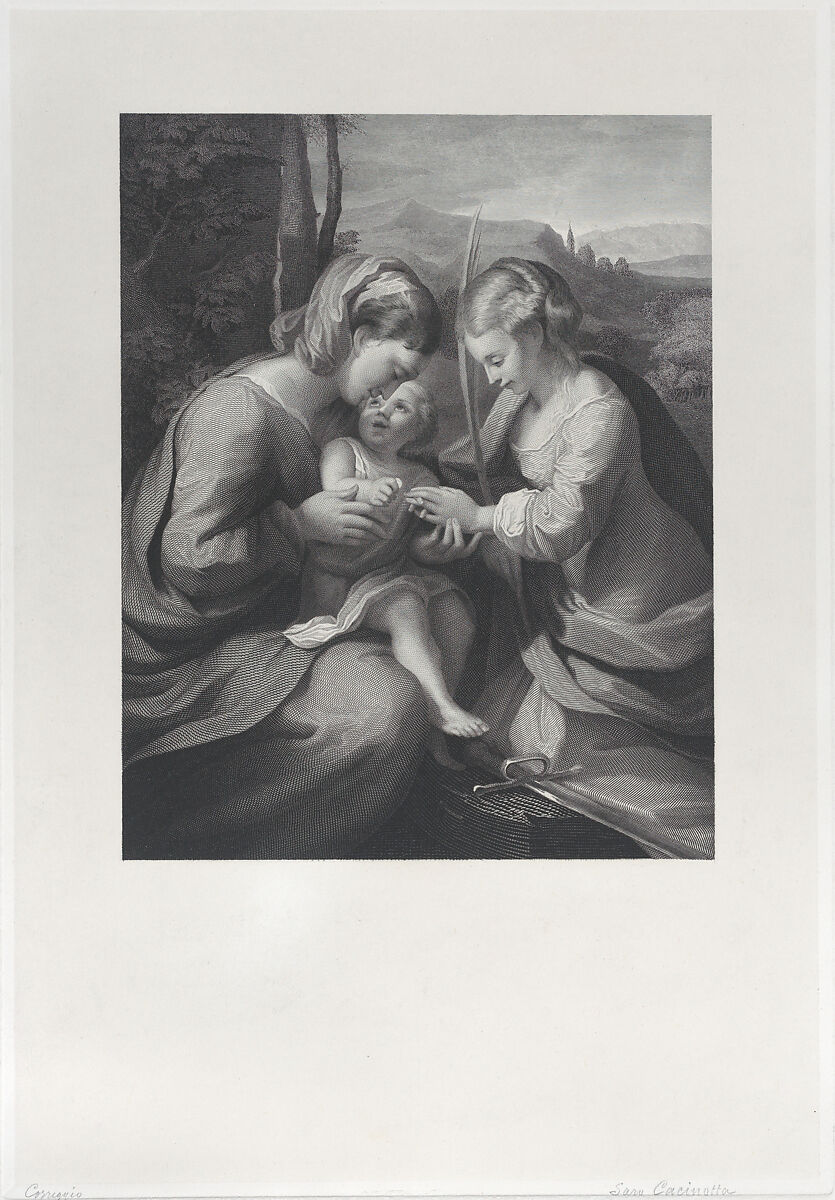 The mystic marriage of Saint Catherine, Possibly by Georg Jacob Felsing (German, Darmstadt 1802–1883 Darmstadt), Engraving 
