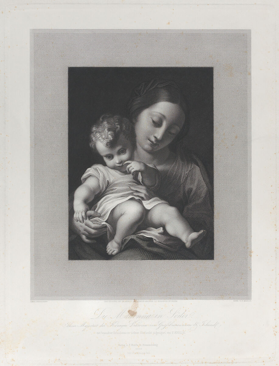 Madonna and Child, Johann Heinrich Friedrich Ludwig Knolle (German, Brunswick 1807–1877 Brunswick), Engraving 