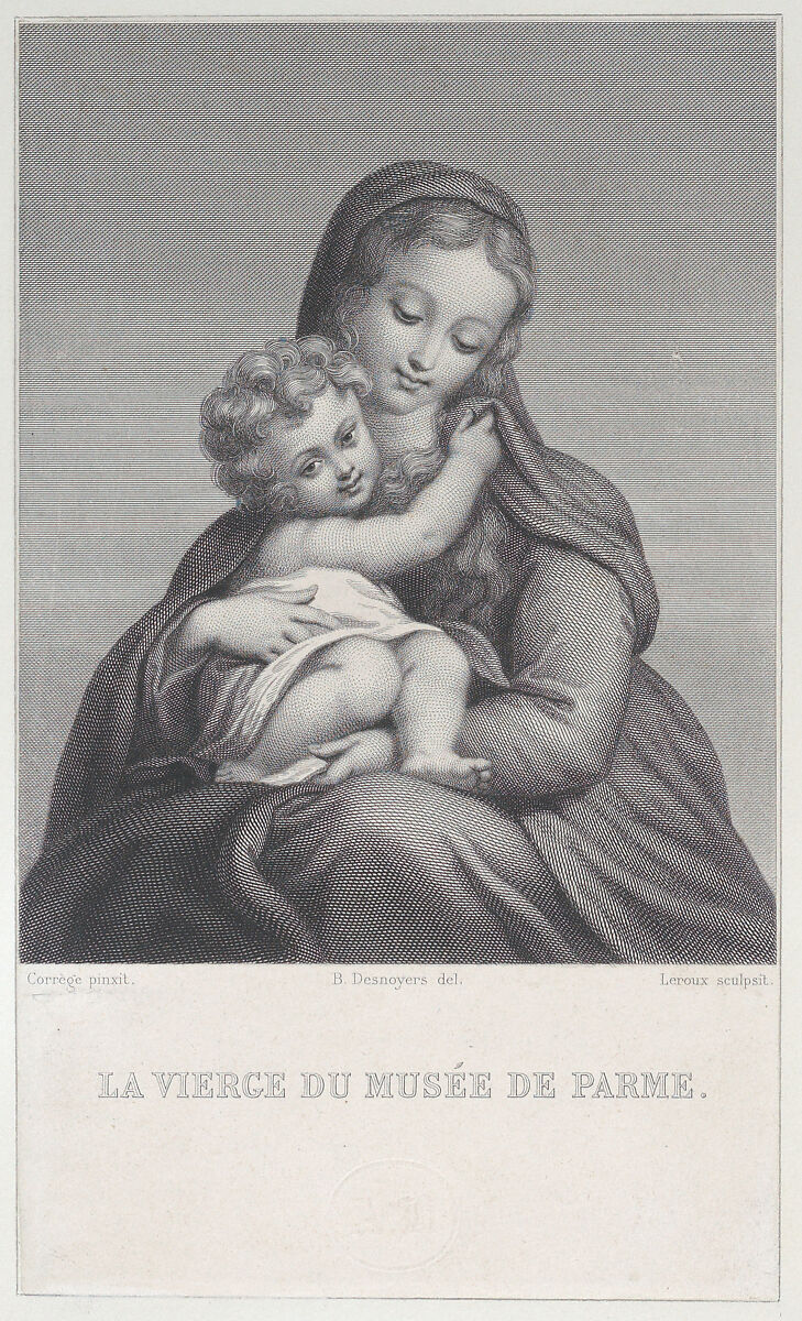 Virgin and Child (La Vierge du Musée de Parme), Jean Marie Leroux (French, Paris 1788–1870 Paris), Engraving 
