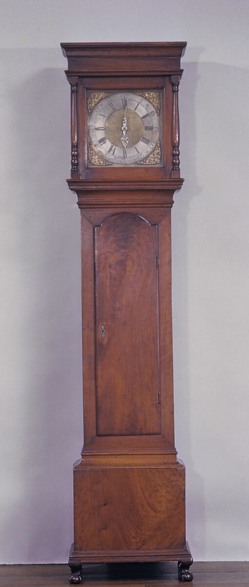 Tall Clock, Henry Hill (active ca. 1730–60), Walnut, tulip poplar, American 