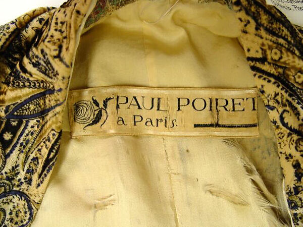 Evening coat, Paul Poiret (French, Paris 1879–1944 Paris), silk, metallic thread, French