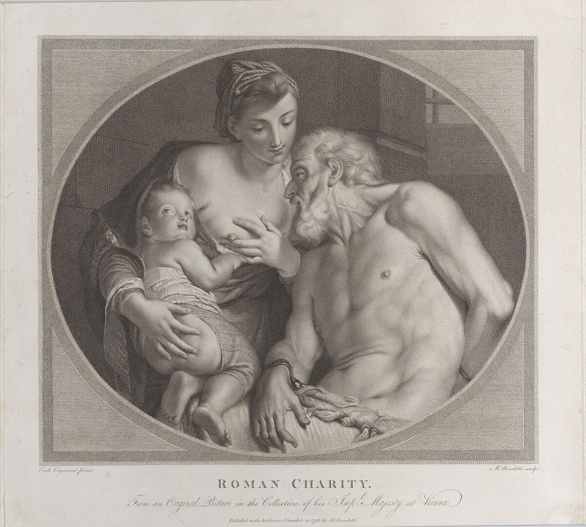 Michele Benedetti Roman Charity with Pero holding a small