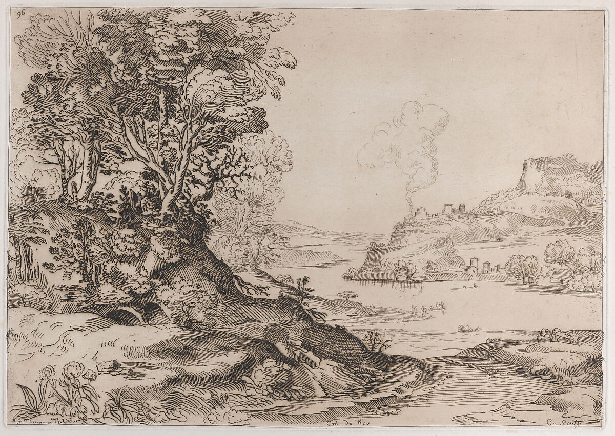 A nymph and shepherd, Jean-Baptiste Michel (French, Paris 1748–1804 Paris), Engraving 