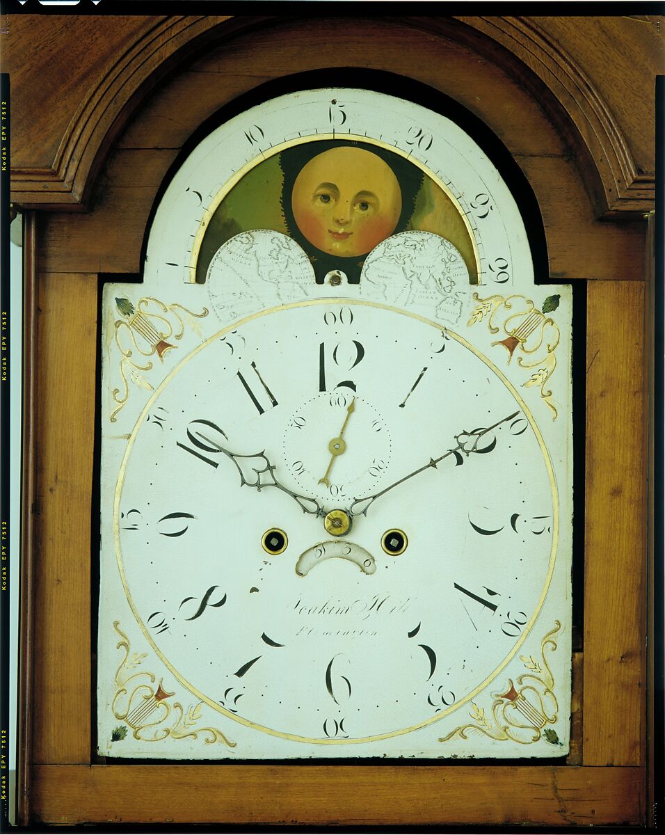Tall Clock, Joakim Hill (1783–1869), Mahogany, maple, cherry, tulip poplar, white pine, American