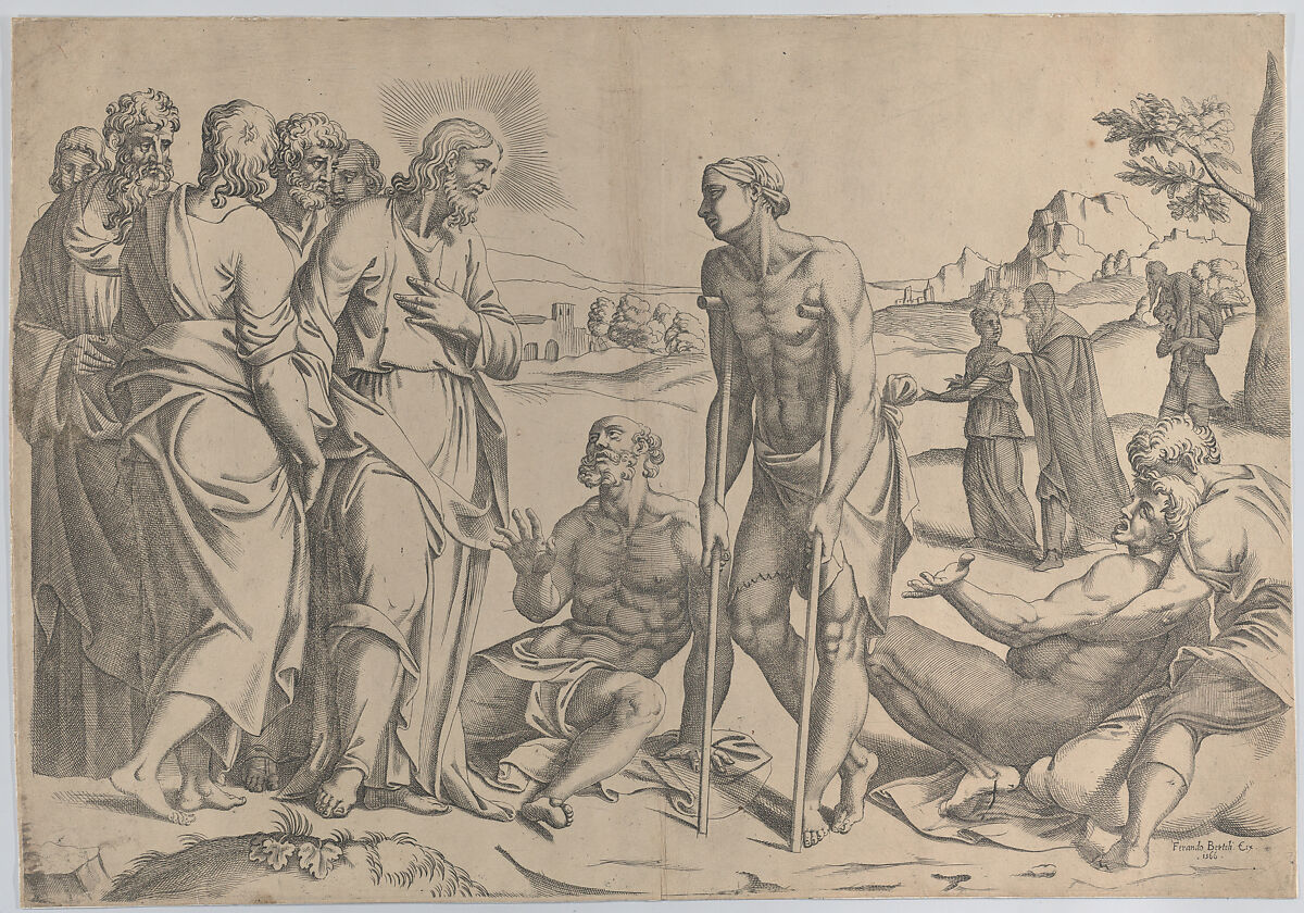 Christ healing the sick, Anonymous, Engraving 