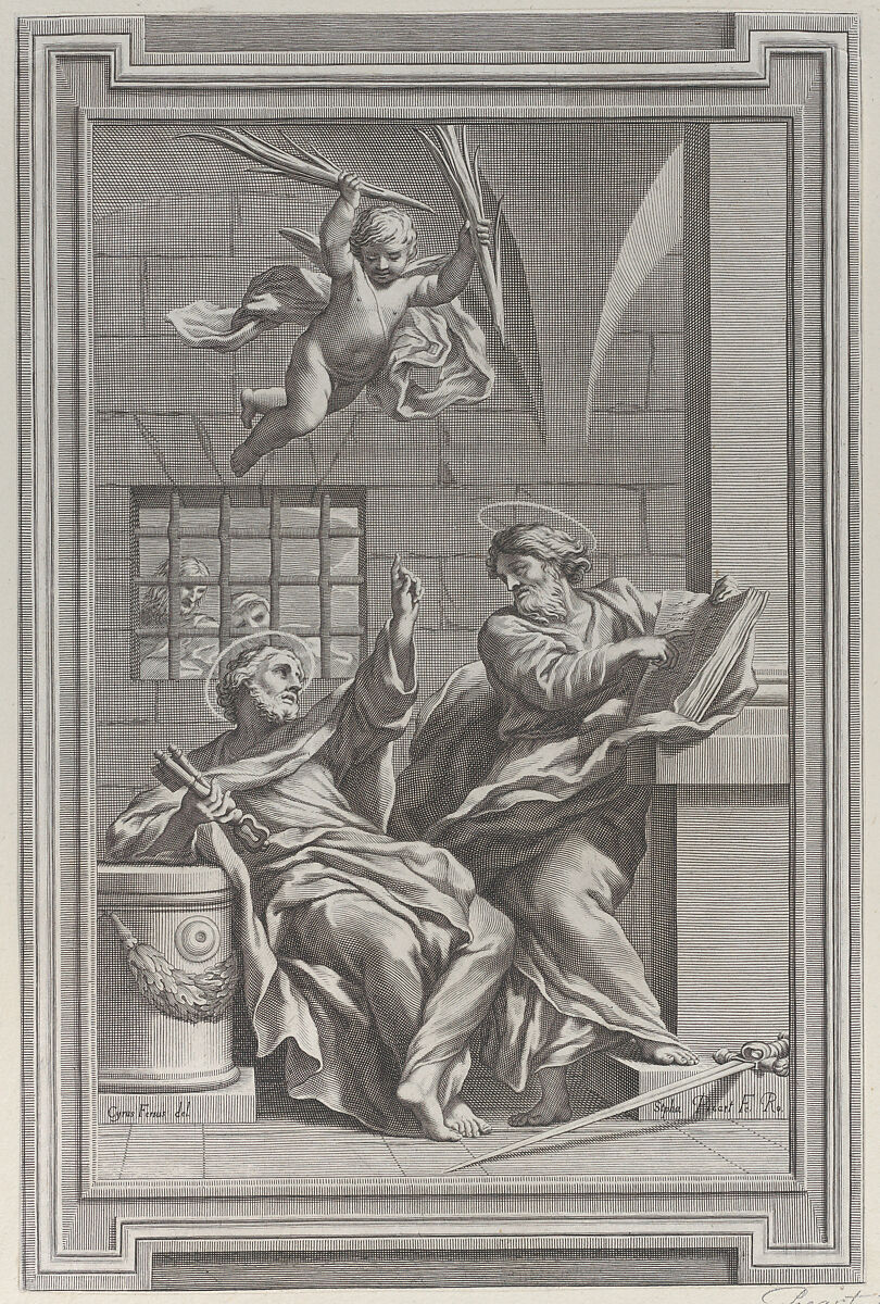 Saints Peter and Paul in prison, Etienne Picart (French, Paris 1632–1721 Amsterdam), Engraving 