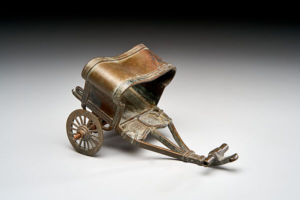 Model bullock cart, Copper alloy, India, Kundangar, Kolhapur, Satara District, Maharashtra