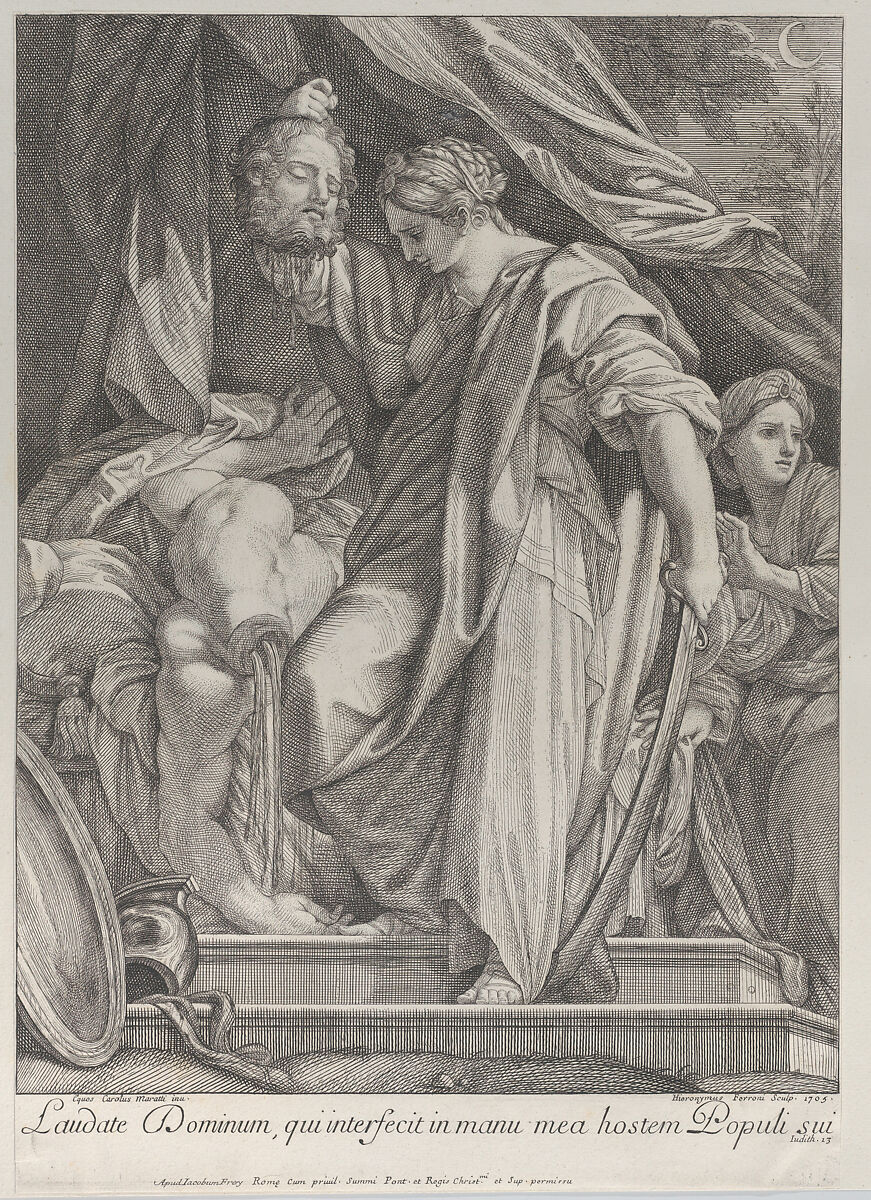 Judith slaying Holofernes, Hieronymus Ferroni (1687–1730), Etching 