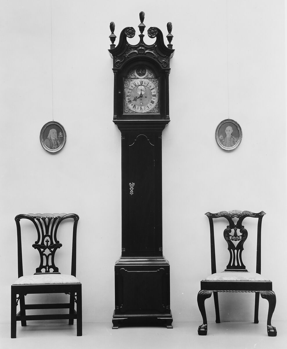 Tall Clock, William Huston (ca. 1730–1791), Mahogany, poplar, cherry, American