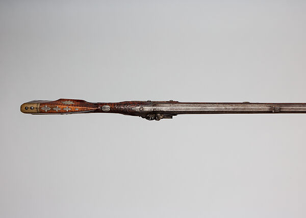American Longrifle, Martin Shell Jr. (American, 1763–1817 Paxton, Pennsylvania), Wood (maple), steel, iron, brass, silver, American, Dauphin County, Pennsylvania