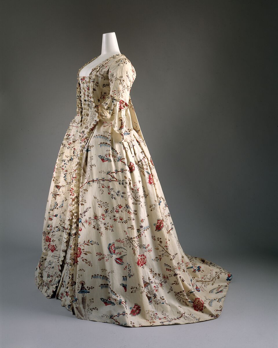 Robe à la française, cotton, French 