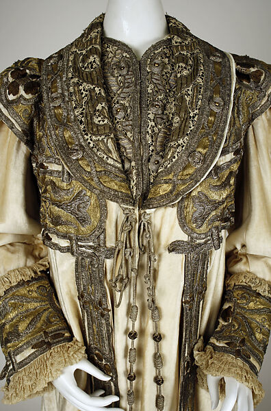 Evening coat, Francis (French), silk, cotton, metallic thread, French