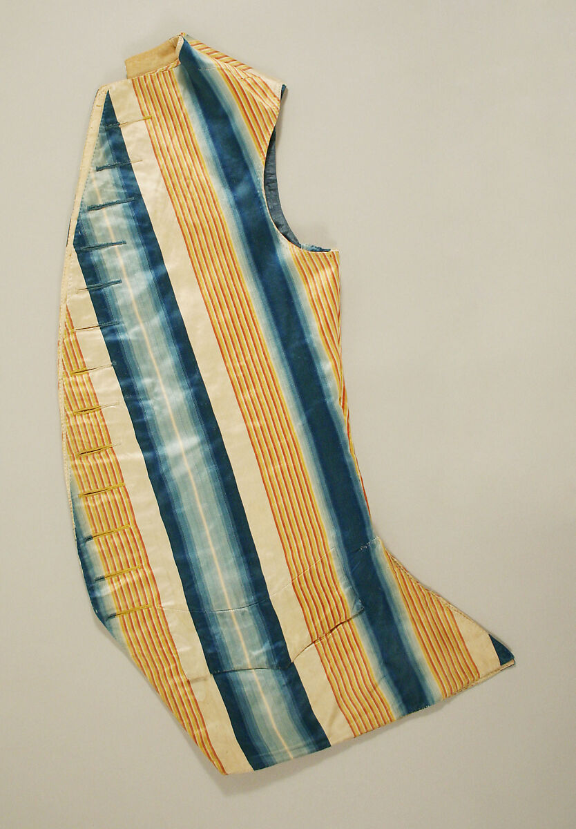 Ensemble (banyan, waistcoat, and breeches), silk, wool, linen, European