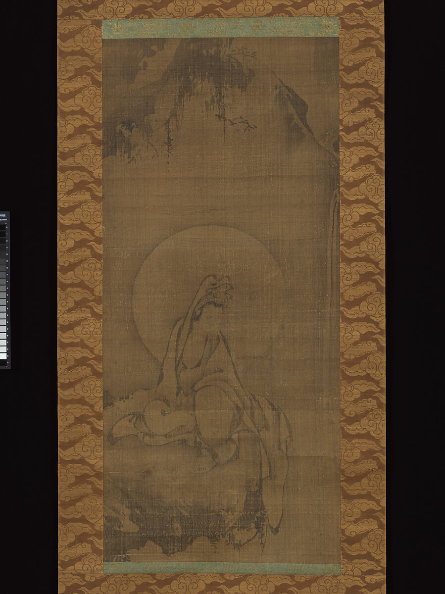 White-Robed Kannon, Kanzan, and Jittoku, Unidentified artist  , 14th century, Set of three hanging scrolls; ink on silk, Japan