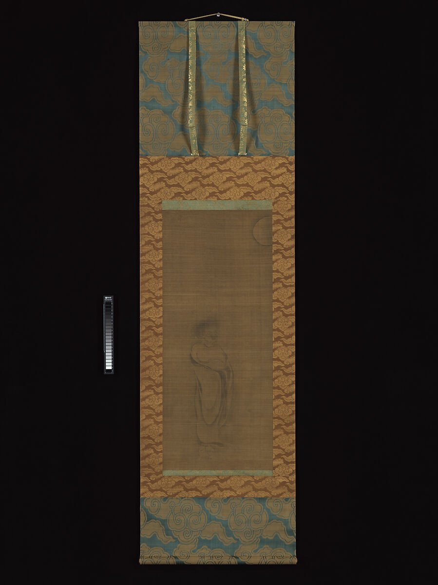 White-Robed Kannon, Kanzan, and Jittoku, Unidentified artist  , 14th century, Set of three hanging scrolls; ink on silk, Japan
