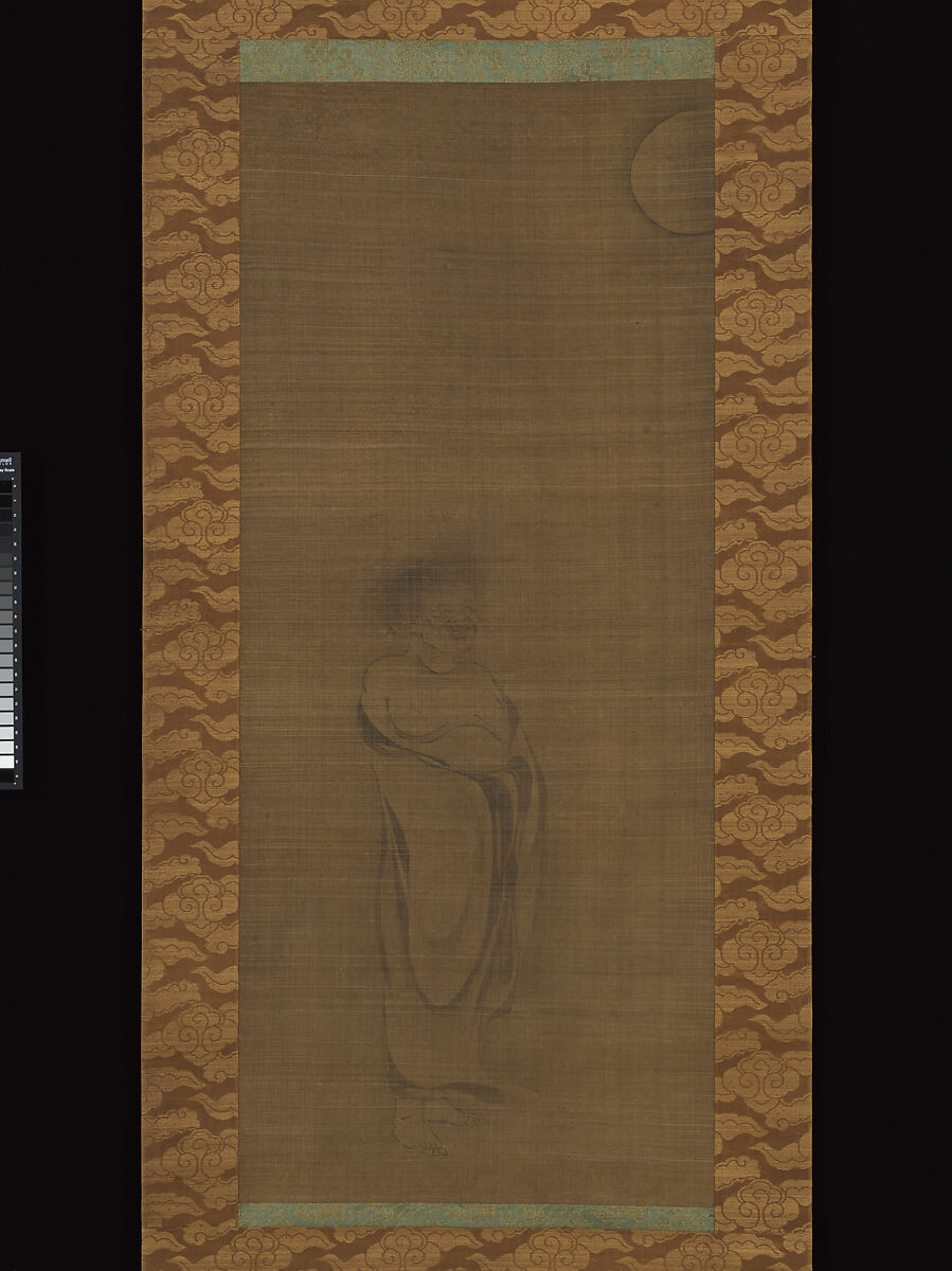 White-Robed Kannon, Kanzan, and Jittoku, Unidentified artist  , 14th century, Set of three hanging scrolls; ink on silk, Japan