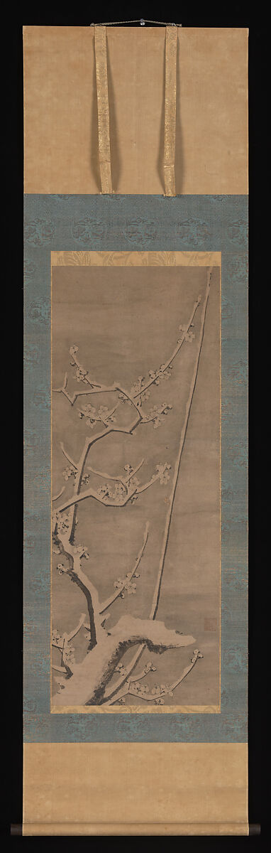 Ink Plum, Byōsen Myōshitsu (Japanese, active ca. 1450–75), Pair of hanging scrolls; ink on paper, Japan