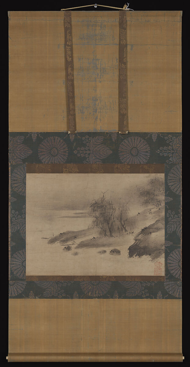 Landscape, Attributed to Sōami (Japanese, died 1525), Hanging scroll; ink on paper, Japan