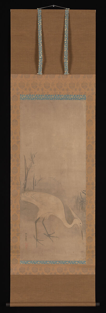 White Heron, Tawaraya Sōtatsu (Japanese, ca. 1570–ca. 1640), Hanging scroll; ink on paper, Japan