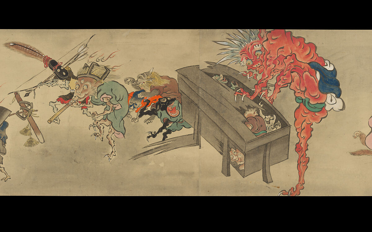 Copy of Night Parade of One Hundred Demons from the Shinjuan Collection, Mochizuki Gyokusen (Japanese, 1692–1755), Handscroll; ink and color on paper, Japan