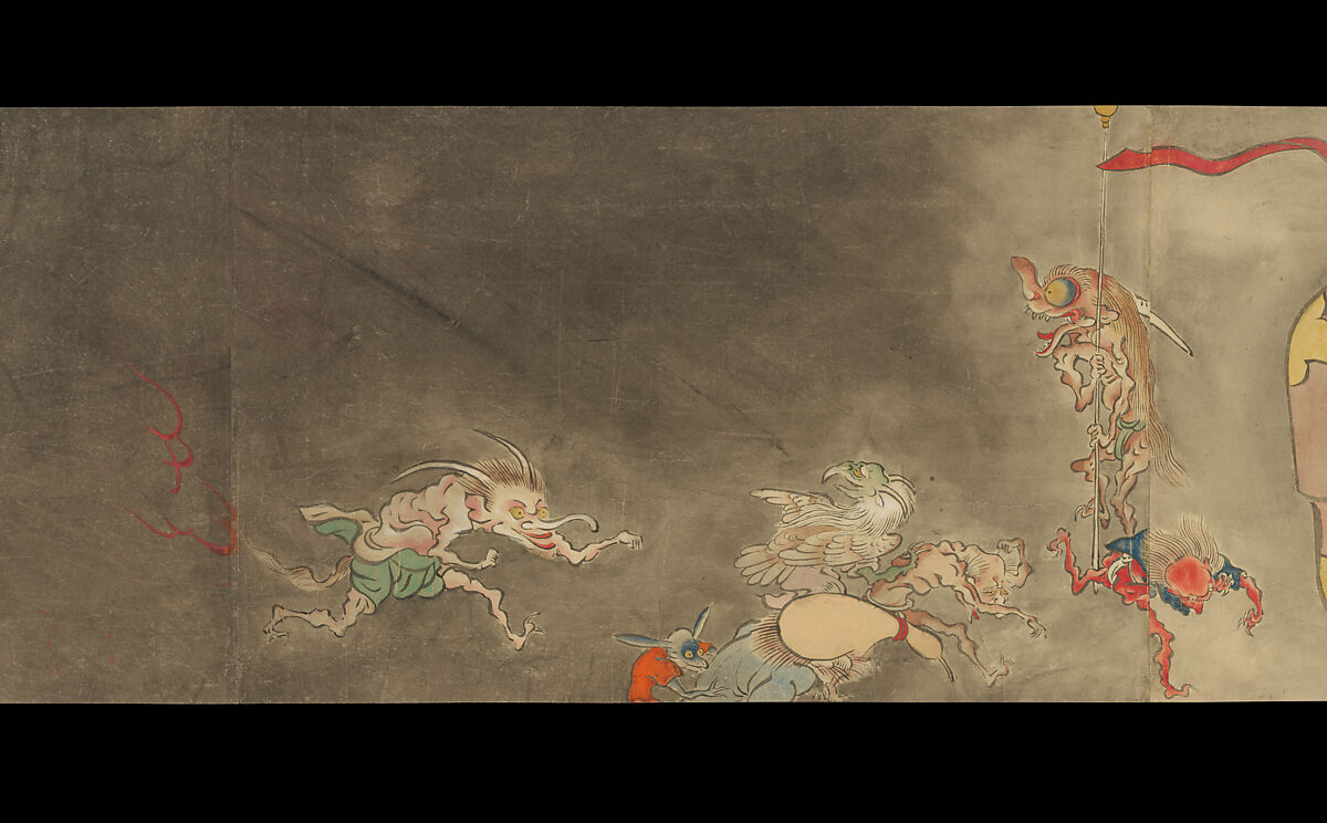 Copy of Night Parade of One Hundred Demons from the Shinjuan Collection, Mochizuki Gyokusen (Japanese, 1692–1755), Handscroll; ink and color on paper, Japan