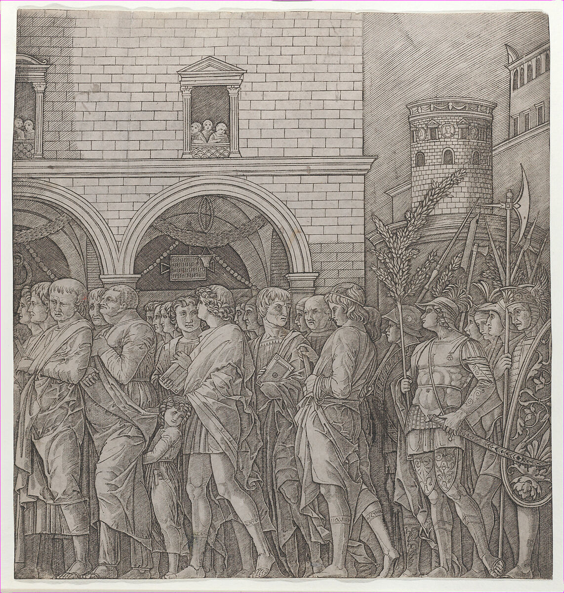 The Triumph of Caesar: the senators, Attributed by Bartsch to Giovanni Antonio da Brescia (Italian, active ca. 1490–ca. 1525), Engraving 