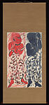Red and Blue, Two Attendants, Munakata Shikō (Japanese, 1903–1975), Hanging scroll; ink and color on paper, Japan