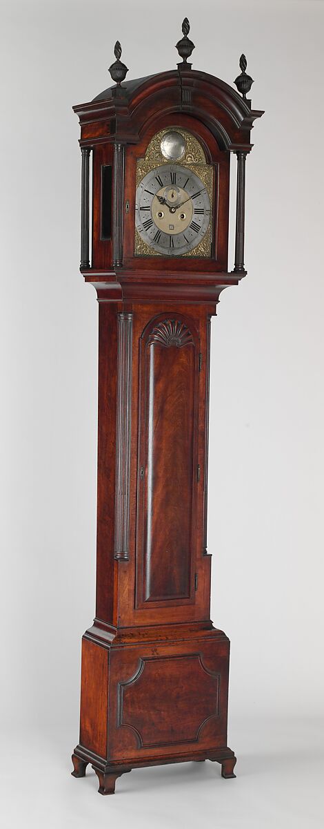 Tall clock, Case by John Townsend (1732–1809), Mahogany, cherry, chestnut, oak, American 