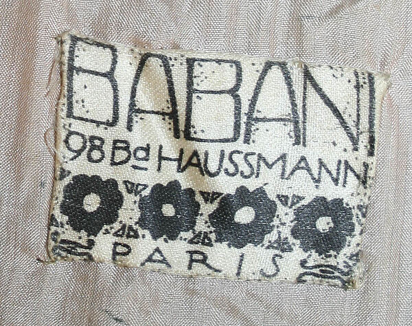 Evening dress, Babani (French, 1892–1940), silk, metallic thread, French