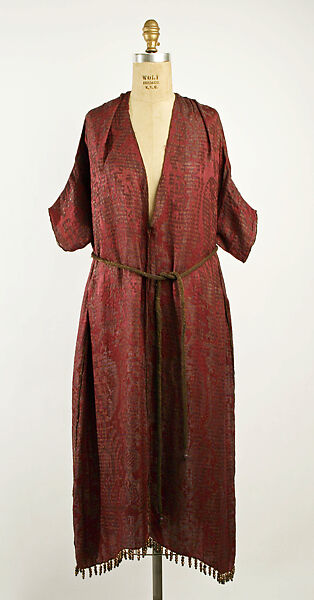 Tea gown, Babani (French, active ca. 1894–1940), silk, metallic thread, cotton, French 